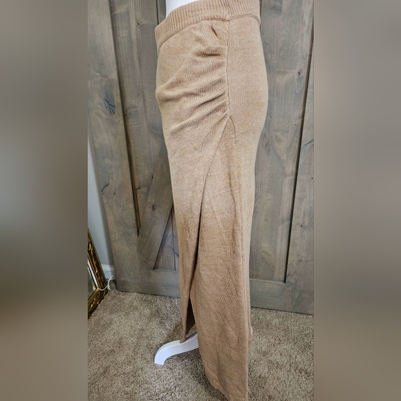 L*SPACE Siren knit cotton wrap midi skirt in Tan. Size Small - Picture 11 of 14